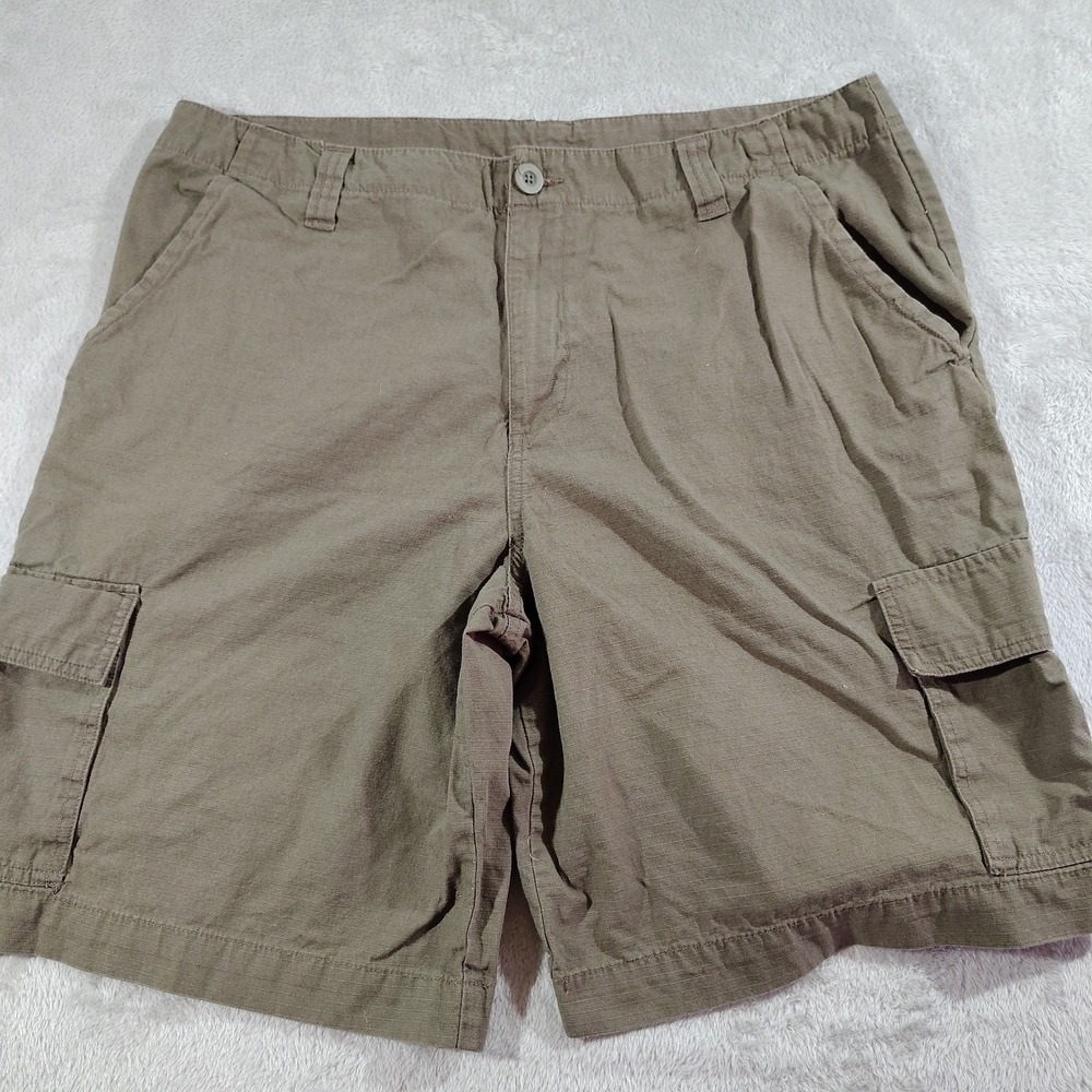 Open Trails Cargo Shorts Men 40/10 Olive Ripstop Tan Durable Hiking Comfort‎